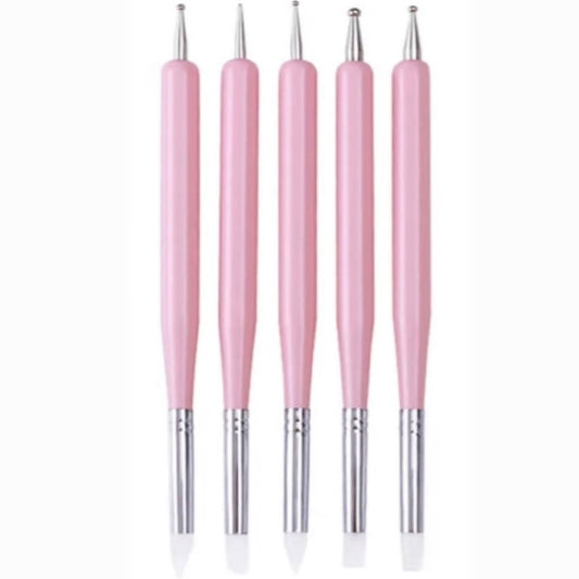 Nail Art Dotting & Silicone Tool Set